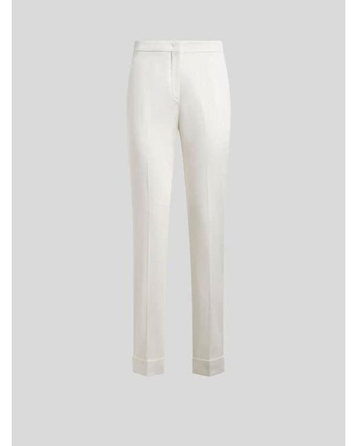 Pantalon Cropped En Coton Stretch, Femme, Taille Etro en coloris White