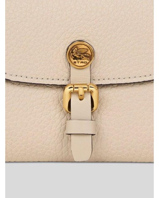 Etro Natural Hammered Leather Pony Wallet