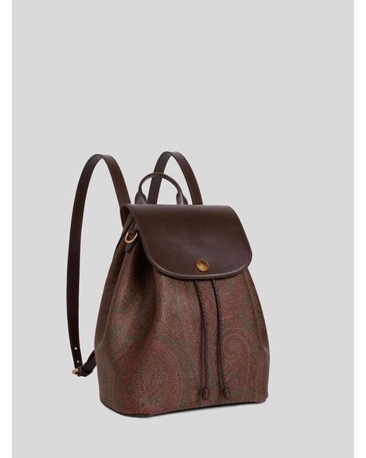 Etro Brown Essential Medium Arnica Backpack
