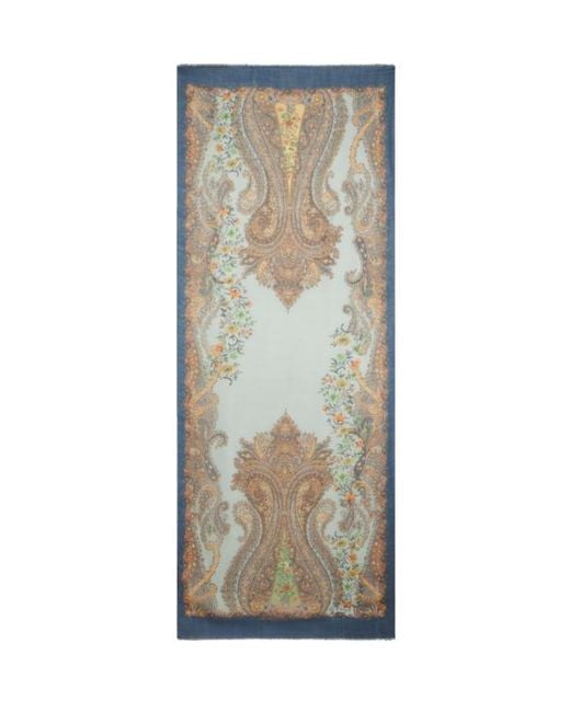 Etro Gray Printed Cashmere Scarf