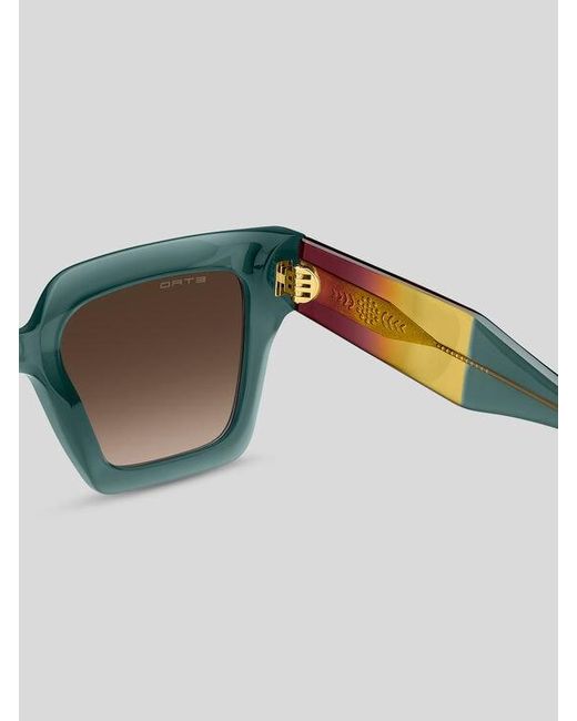 Etro Green Colour Stripes Sunglasses
