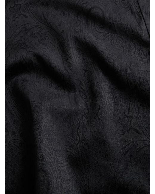 Etro Black Cotton Jacquard Shirt for men