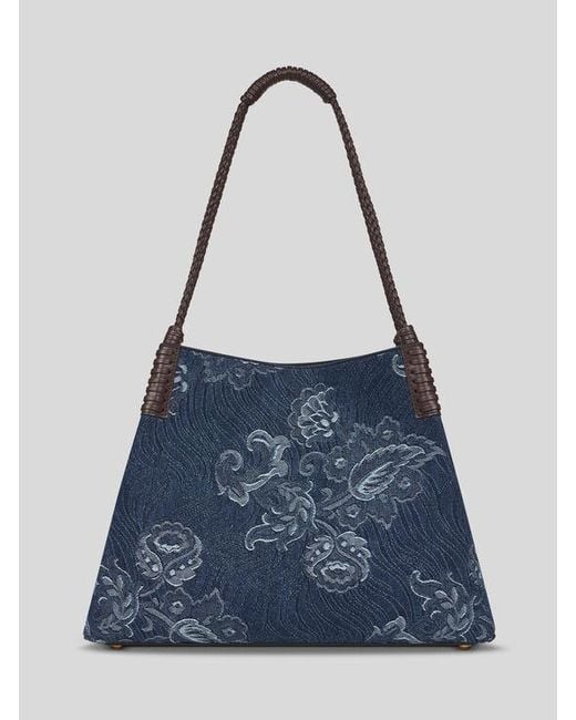Etro Blue Medium Libra Tote Bag
