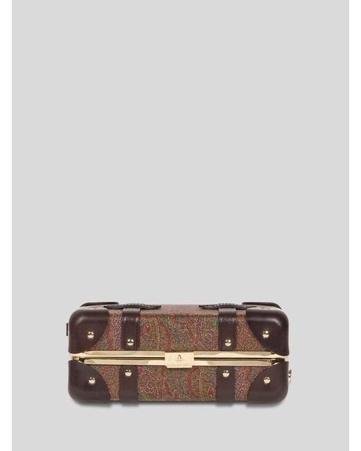Etro Brown X Globe-Trotter Micro Rigid Arnica And Leather Crossbody Bag for men
