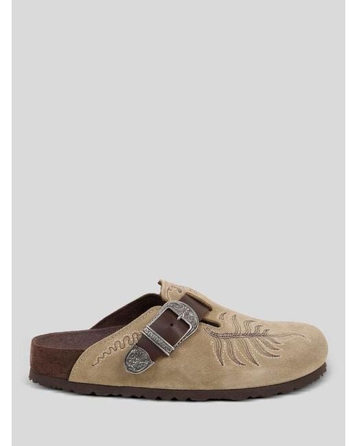 Etro Brown Birkenstock By Embroidered Suede Boston Clogs for men