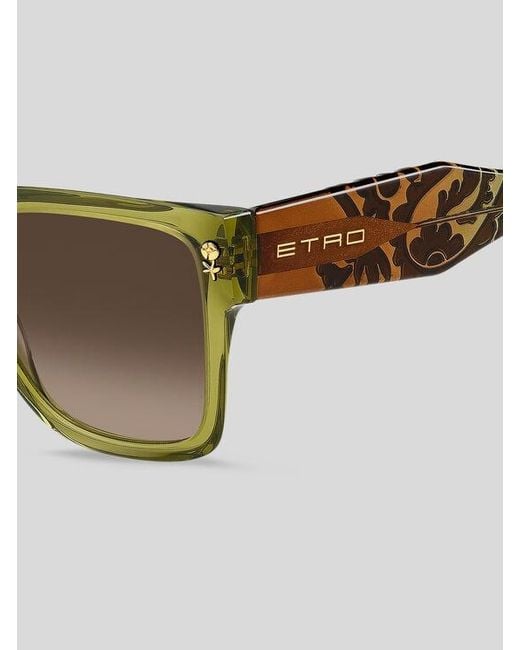 Etro Brown Colour Stripes Sunglasses
