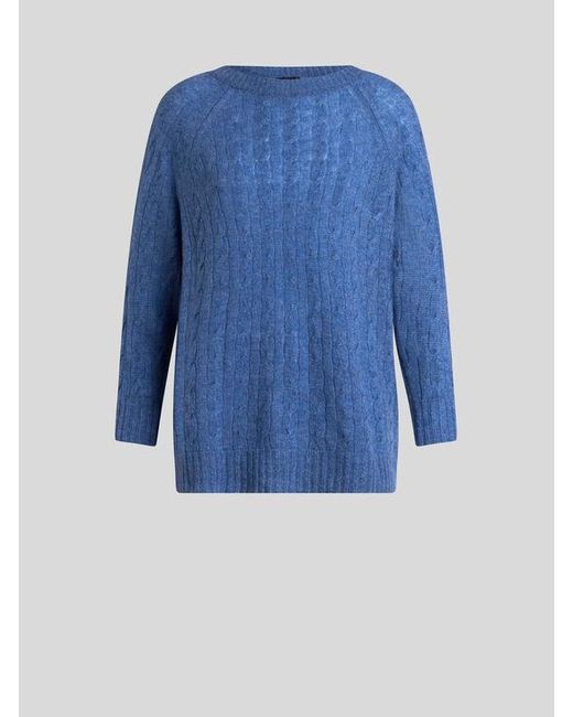 Haut Dentelle Bleu Profond Manches 3/4 - Taille L, Marque Atmosphere, Très Bon état | Top élégant Pour Soirée