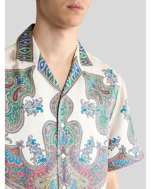 Camicia Bowling di Etro in White da Uomo