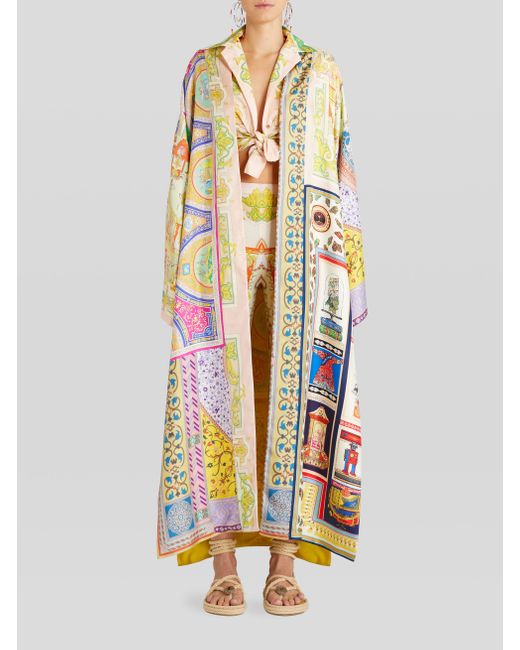 Abrigo Ligero Kimono De Seda Con Estampado Ornamental Etro | Lyst