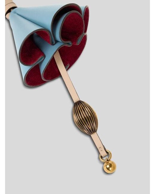 Etro Blue Leather Flower Charm