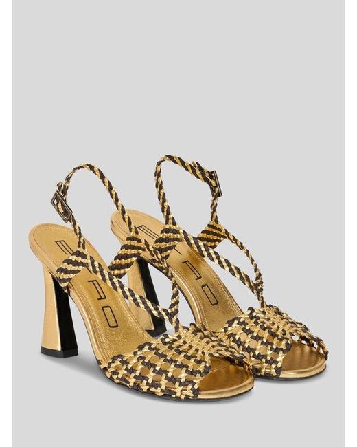 Etro Metallic Woven High-Heeled Sandals
