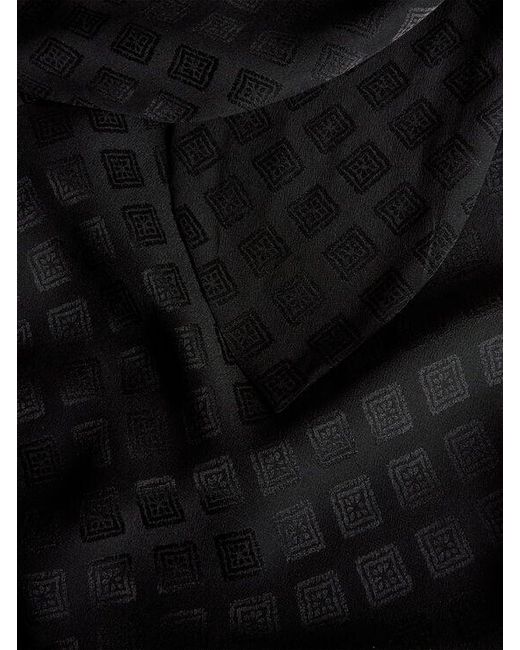 Etro Black Jacquard Scarf-Collar Shirt