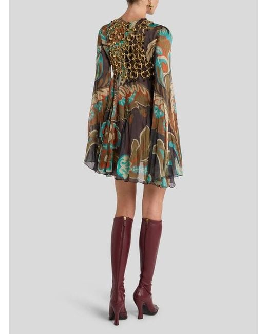 Etro Metallic Crop Top With See-Through Metal Paisley Details