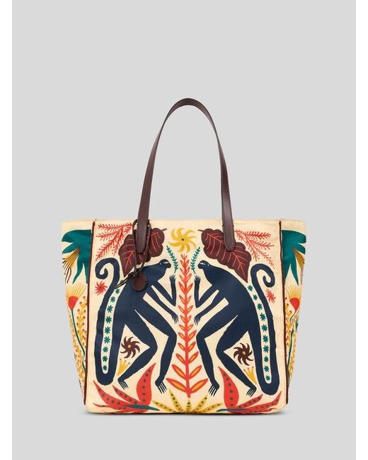 Etro White X Tabby Booth Nylon Unfold Me Bag With Print