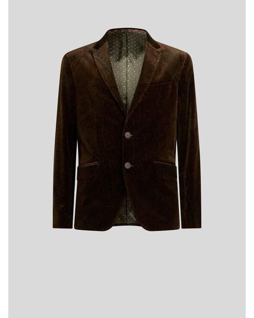Etro Black Single-Breasted Jacket for men