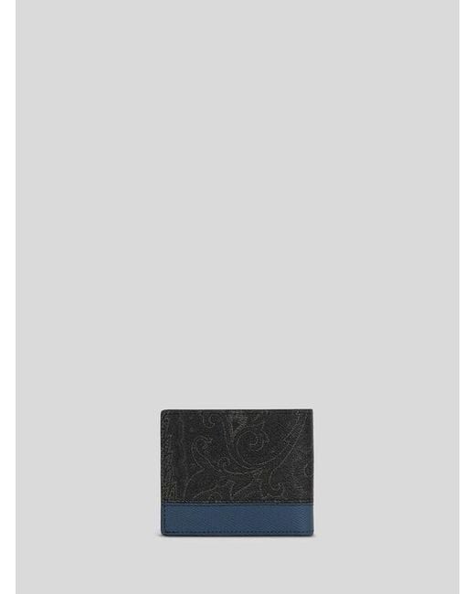 Etro White Bifold Arnica Wallet With Leather Insert for men