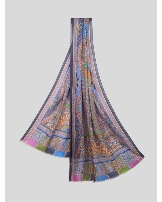 Etro Multicolor Printed Modal-Blend Scarf for men