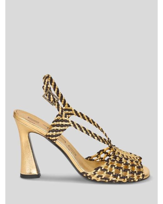 Etro Metallic Woven High-Heeled Sandals
