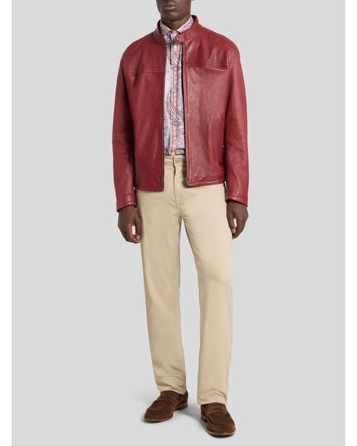 Etro Pink Paisley Cotton Satin Shirt for men