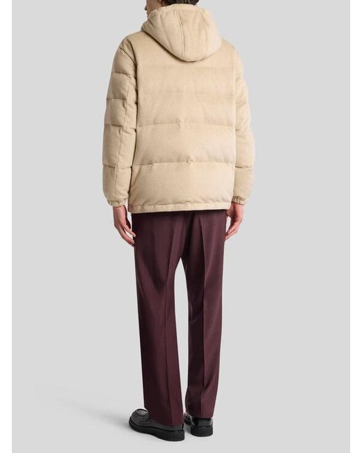 Etro Natural Hooded Cashmere Down Jacket for men