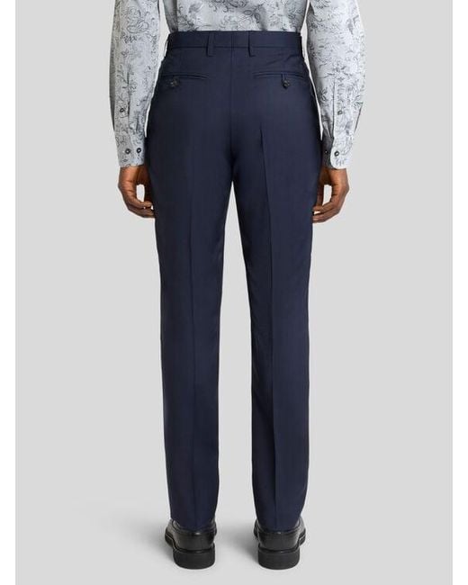 Etro Blue Tailored Wool Trousers for men