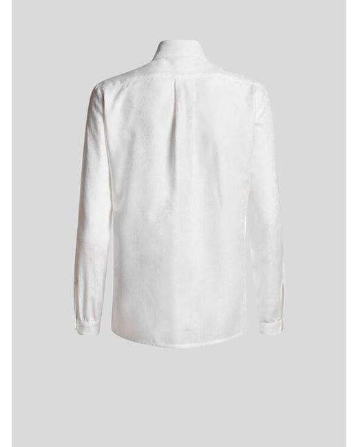 Etro White Cotton Jacquard Shirt