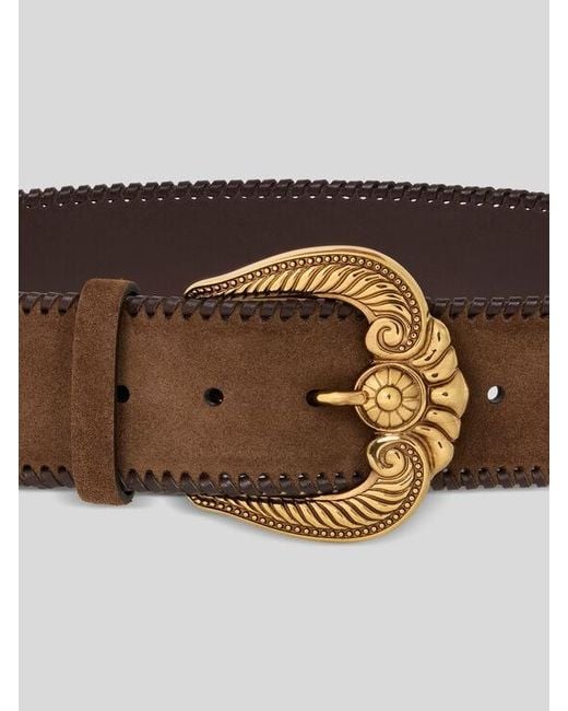 Etro Brown Suede Belt With Paisley Buckle