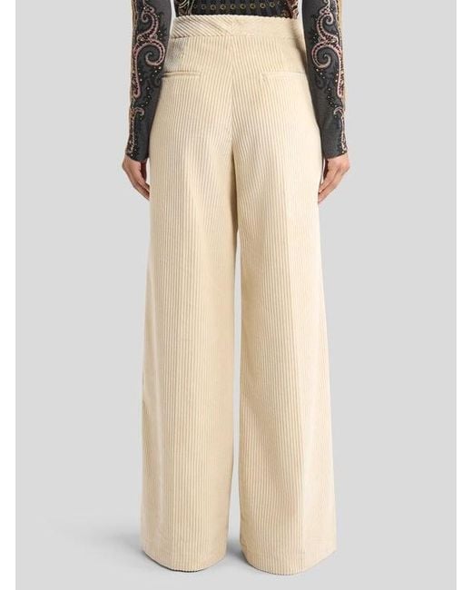 Etro Natural Wide-Leg Trousers