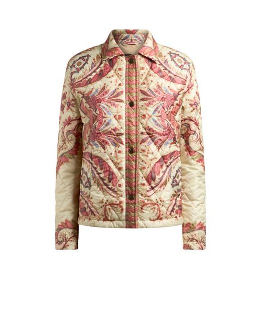 Etro Natural Padded Jacket With Foliage Print
