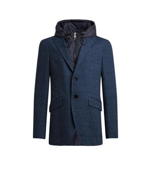 Etro Blue Jersey Jacket With Removable Bib And Hood for men