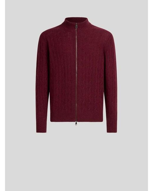 Etro Plain-Coloured Cashmere Cardigan for men