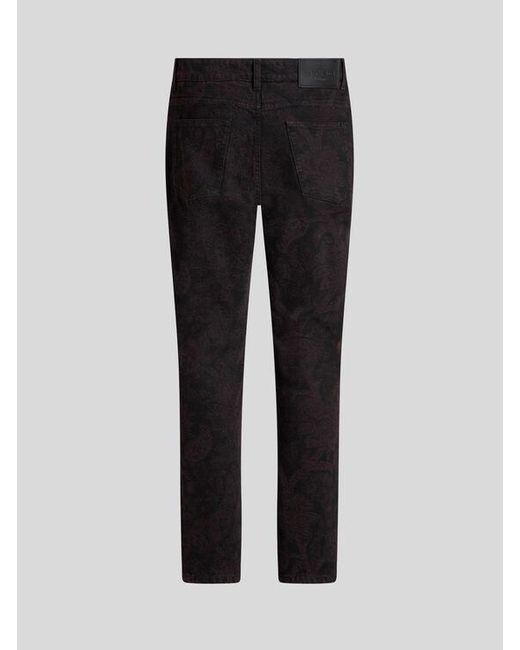 Etro Black Paisley Jeans for men