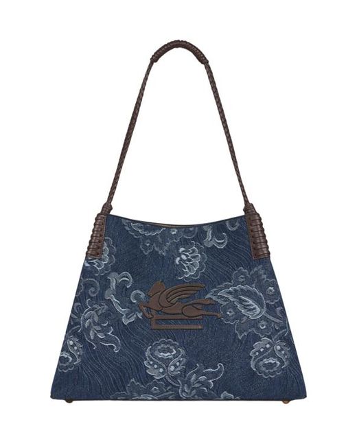 Etro Blue Medium Libra Tote Bag