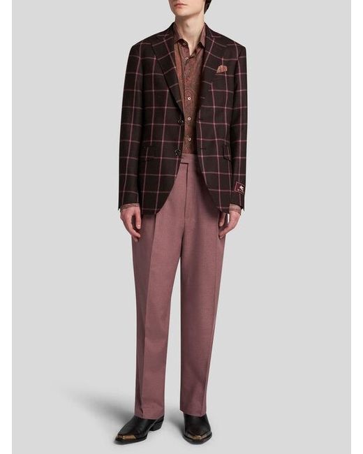 Etro Brown Silk Paisley Shirt for men
