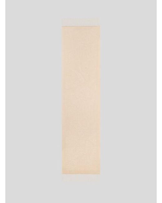Etro White Wool Jacquard Scarf With Floral Paisley Motif