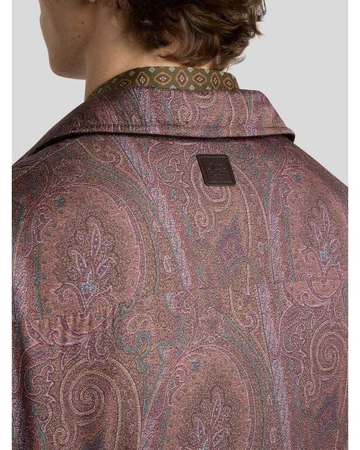 Etro Brown Paisley Overshirt for men