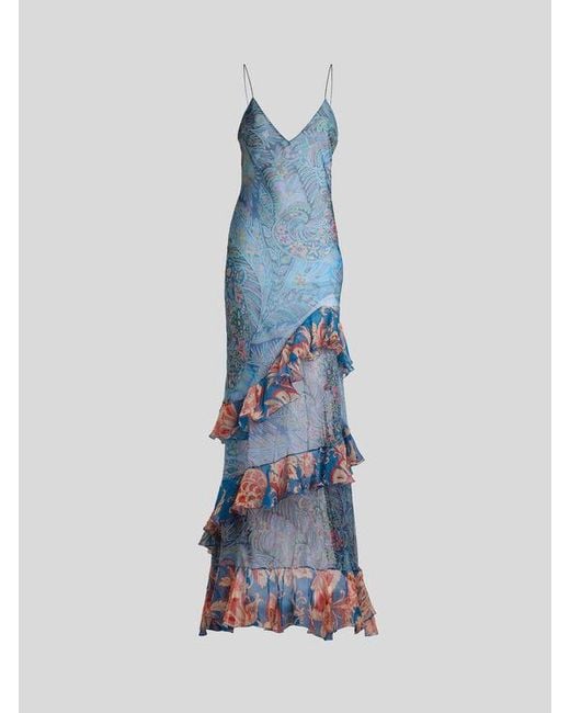 Etro Blue Long Dress