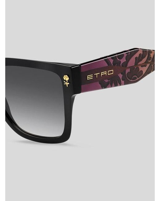 Etro Brown Colour Stripes Sunglasses