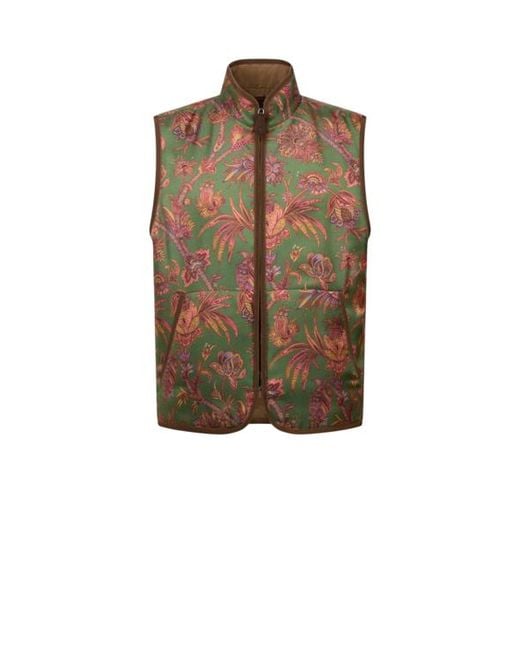 Etro Brown Reversible Silk And Wool Waistcoat for men
