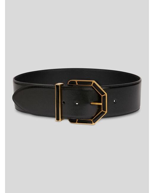 Etro Black Maxiledergürtel, Damen, Größe