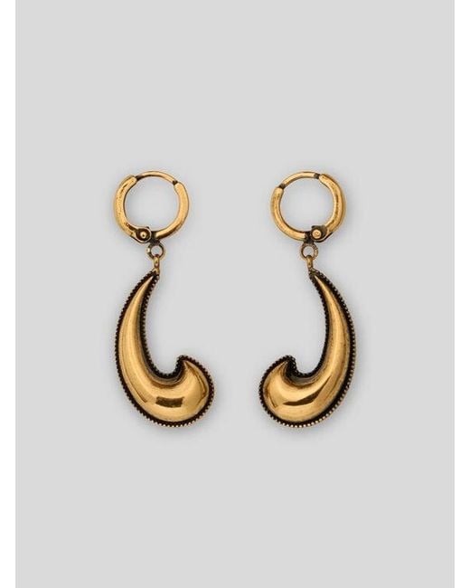 Etro Metallic Earrings With Mini Paisley Detail