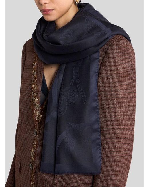 Sciarpa Jacquard di Etro in Blue
