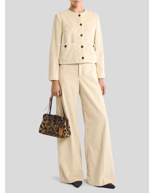 Etro Natural Wide-Leg Trousers