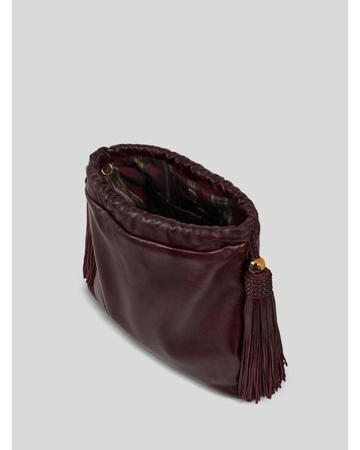 Etro Brown Medium Leather Kalispera Bag With Tassels