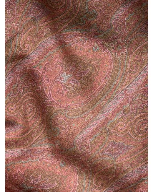 Etro Brown Silk Paisley Shirt for men
