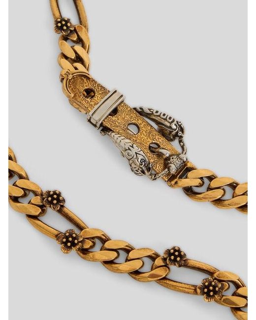 Etro Metallic Chain Necklace With Paisley Buckle