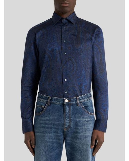 Camicia di Etro in Blue da Uomo