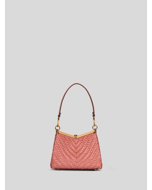 Etro Red Small Woven Vela Bag