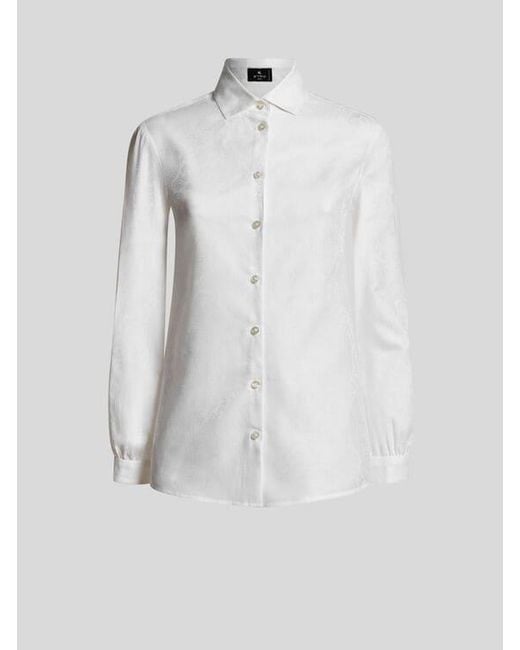 Etro White Cotton Jacquard Shirt