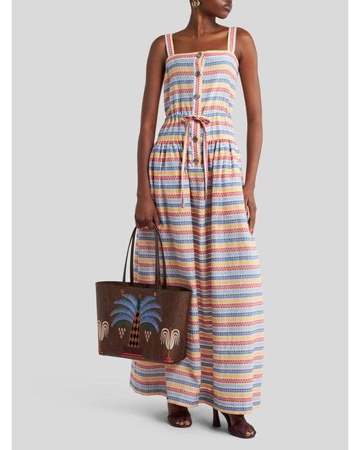 Robe Longue En Jacquard À Rayures, Femme, Taille Etro en coloris Pink